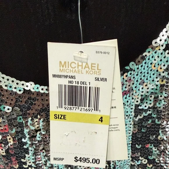 Michael Kors Silver and Black Sequin Mini Dress - Picture 9 of 9